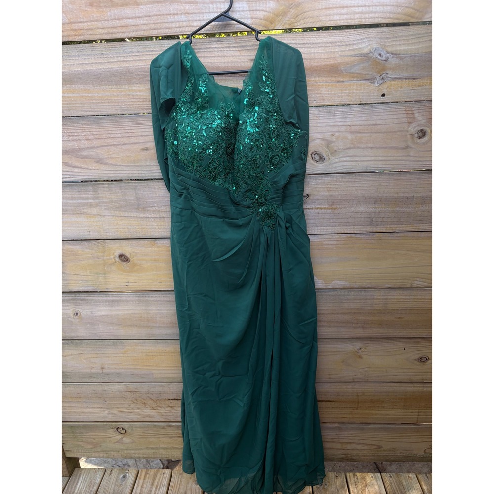 Forest Green Sequin Lace Evening Gown Plus Size 22W MOTG12 Formal Dress